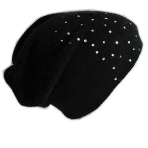 Frost Hats Rhinestones Cashmere Slouchy Hat